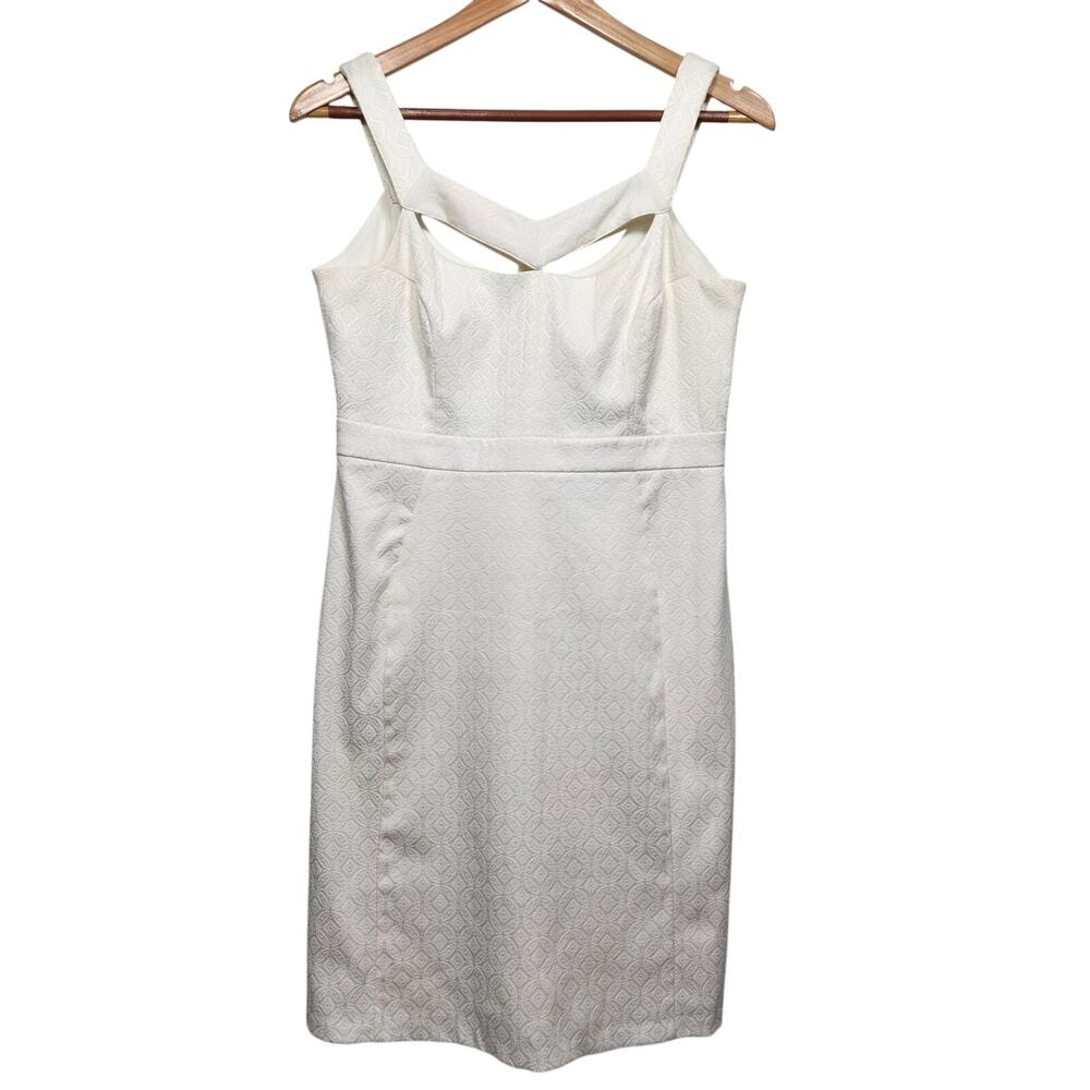 White Maeve Anthropologie Bodycon Eyelet Dress Size 10